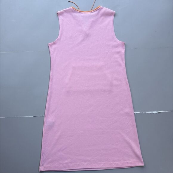Vintage Ralph Lauren Dress Women Large Pink Soft Stretch Cotton Y2K Preppy Retro - Picture 2 of 11